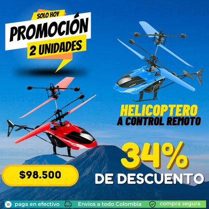 ¡HOY LLEVATE 2  Helicóptero con Sensor al mejor precio!